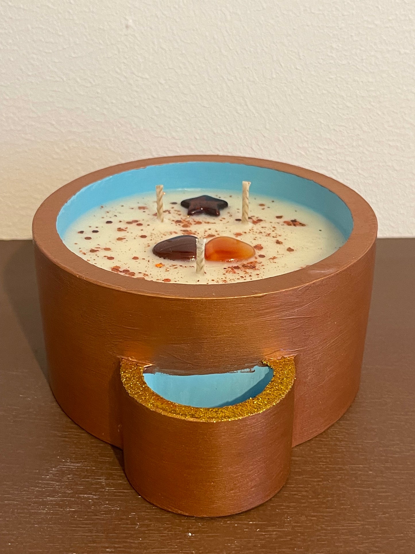 Handcrafted, Hand Painted Ceramic Bowl Candle