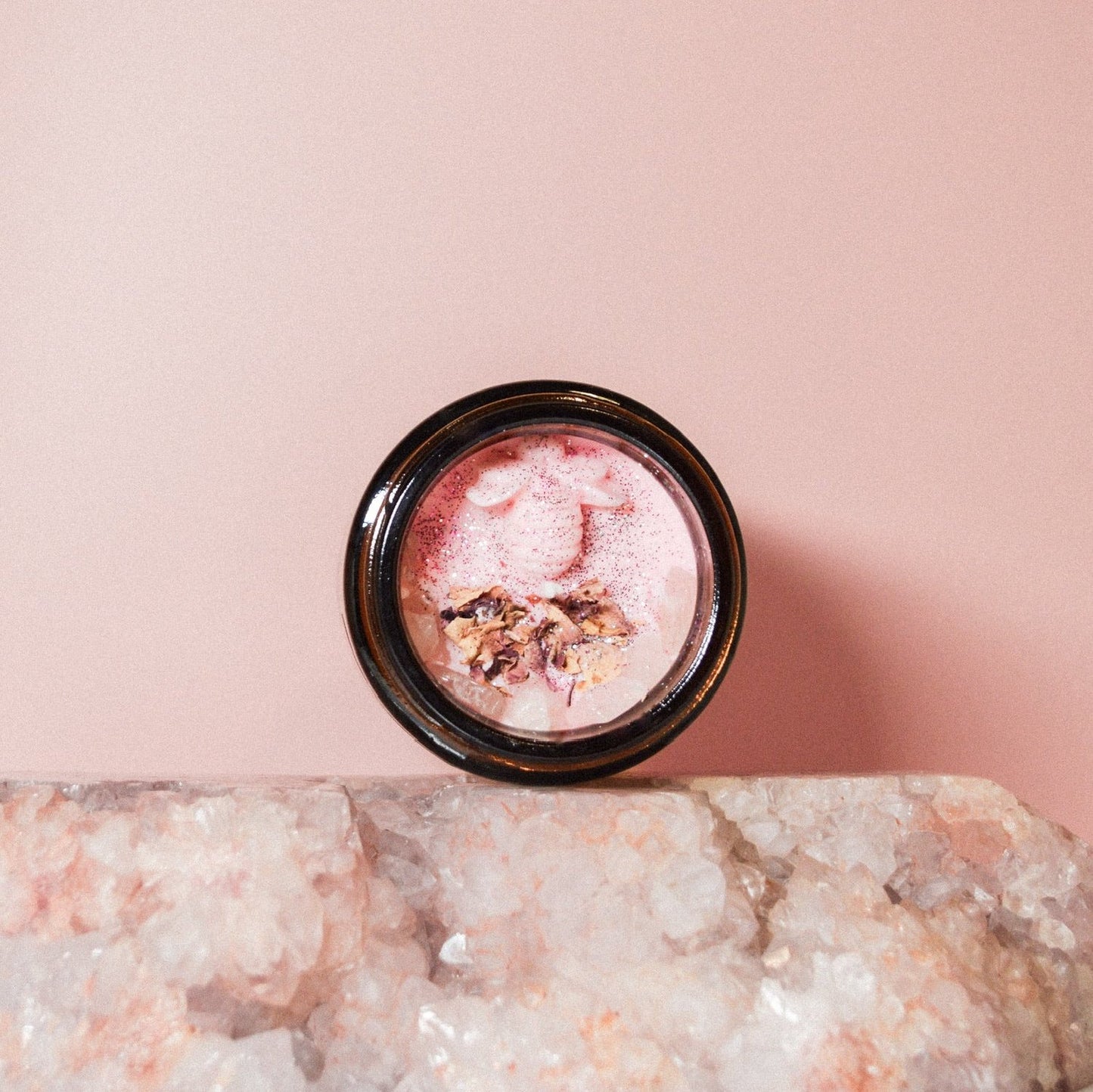 Luxurious Rose Scented Candle with Rose Quartz