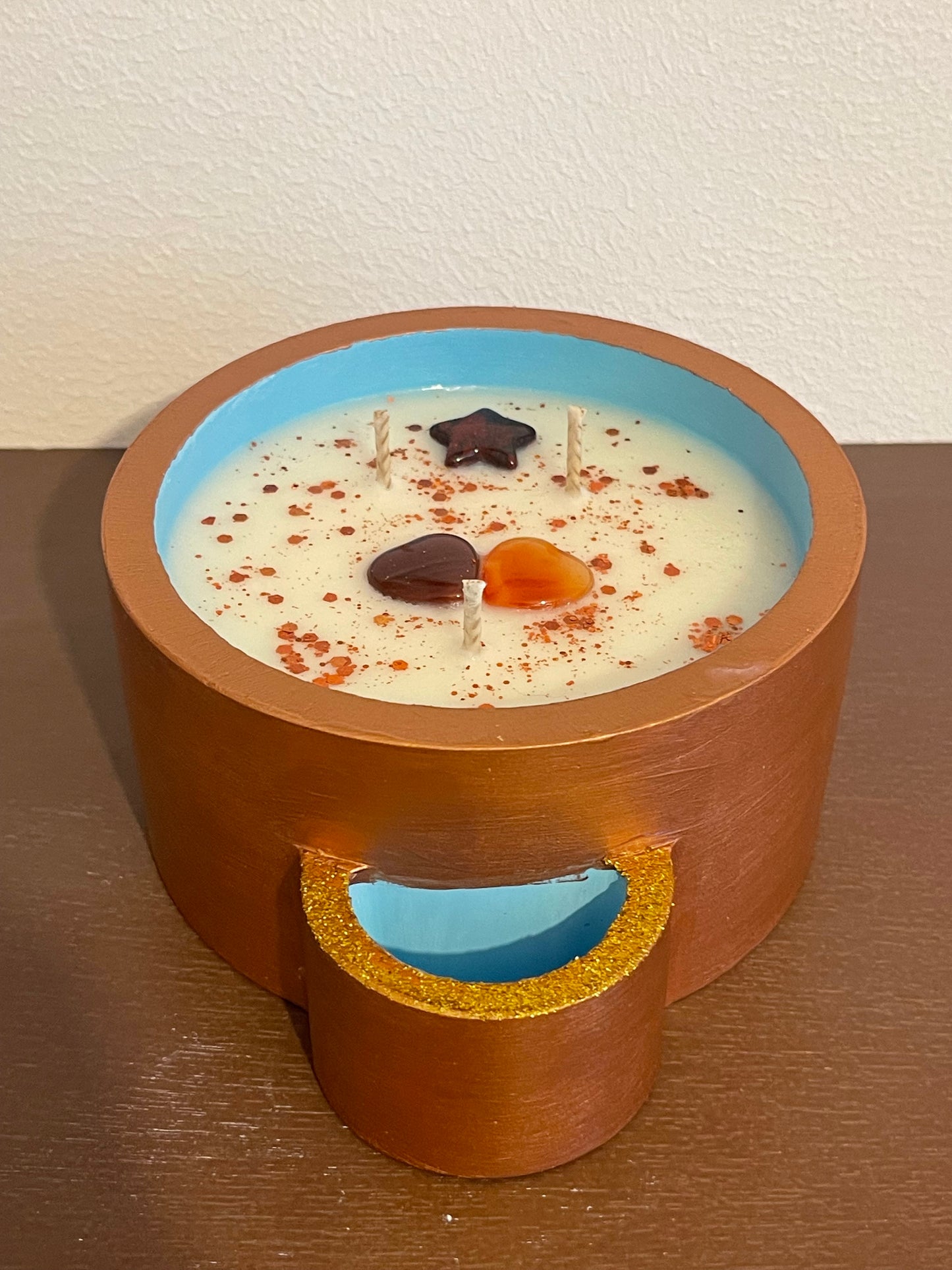 Handcrafted, Hand Painted Ceramic Bowl Candle