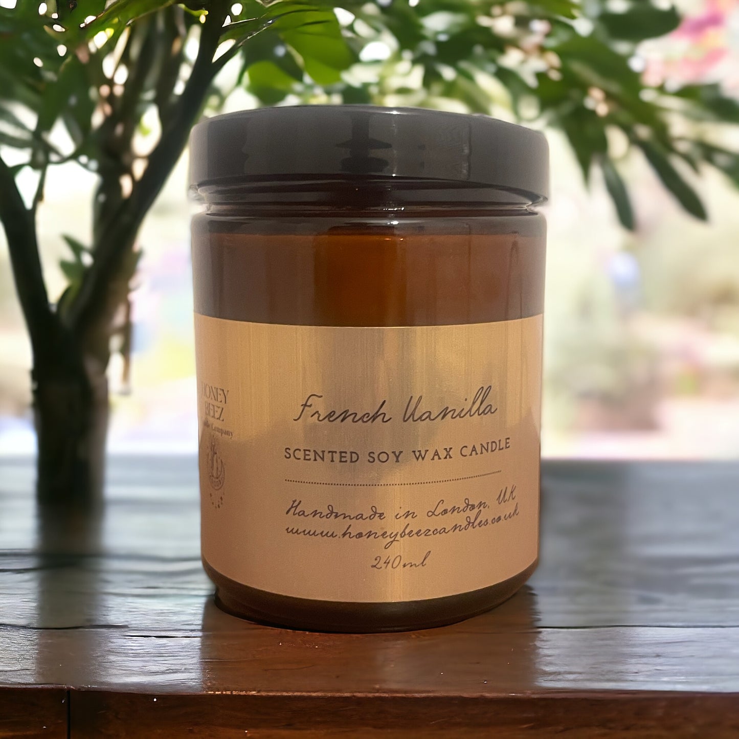 French Vanilla Soy Candle with Carnelian Crystals