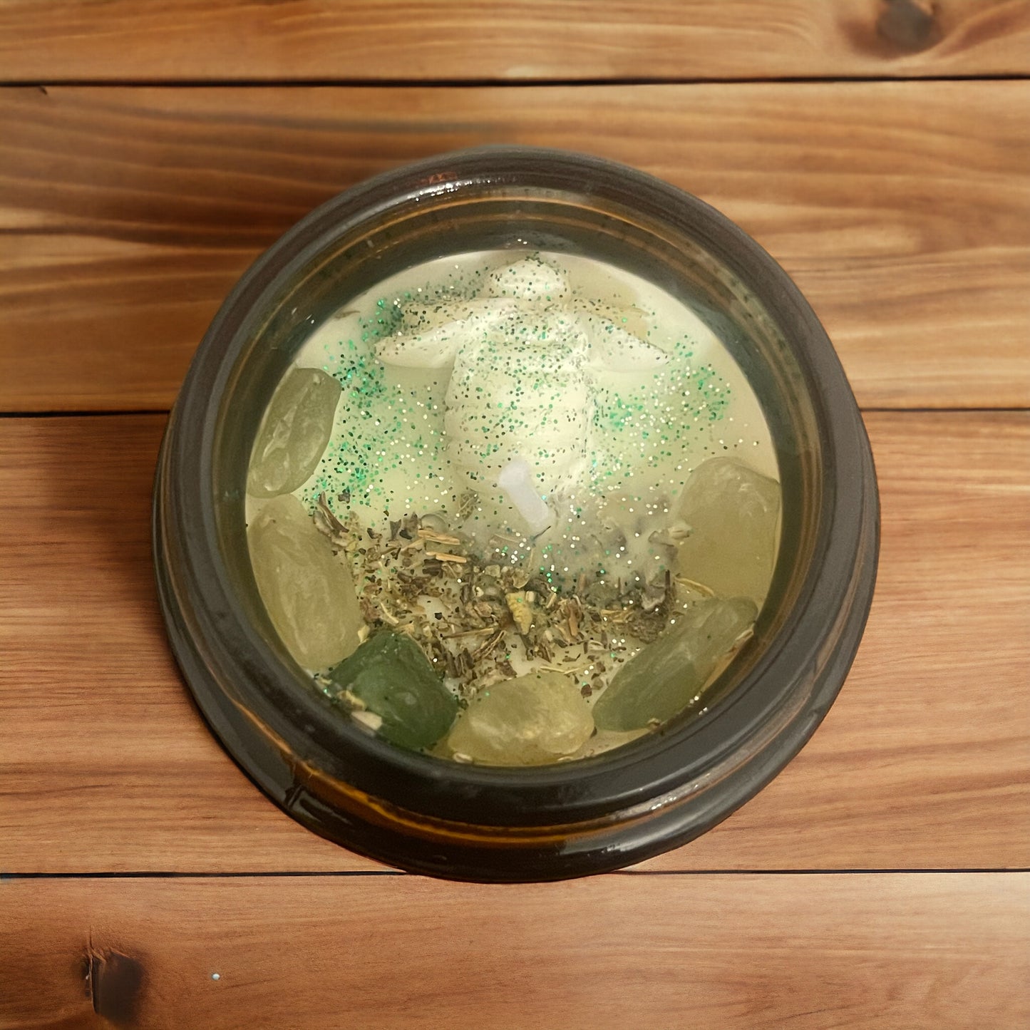 Wood Sage & Sea Salt Crystal Infused Candle for Home Decor